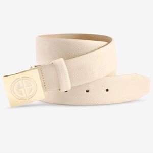 Giani Bernini, Logo Plaque-Buckle Faux-Leather Belt L
